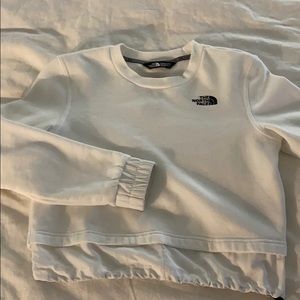 The north face white cropped sweatshirt